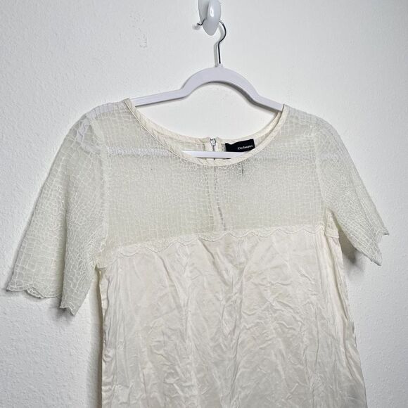 The Kooples Women’s Off White 100% Silk Scallop Blouse Size S - Picture 2 of 10